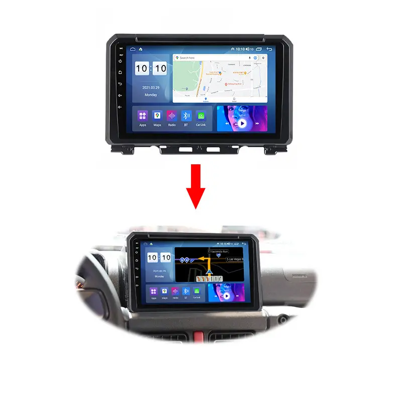GPS Sistem Navigasi Android 11 9 Inci untuk Suzuki Jimny 2018-2021 Multimedia Dvd Carplay Navigator Layar Android