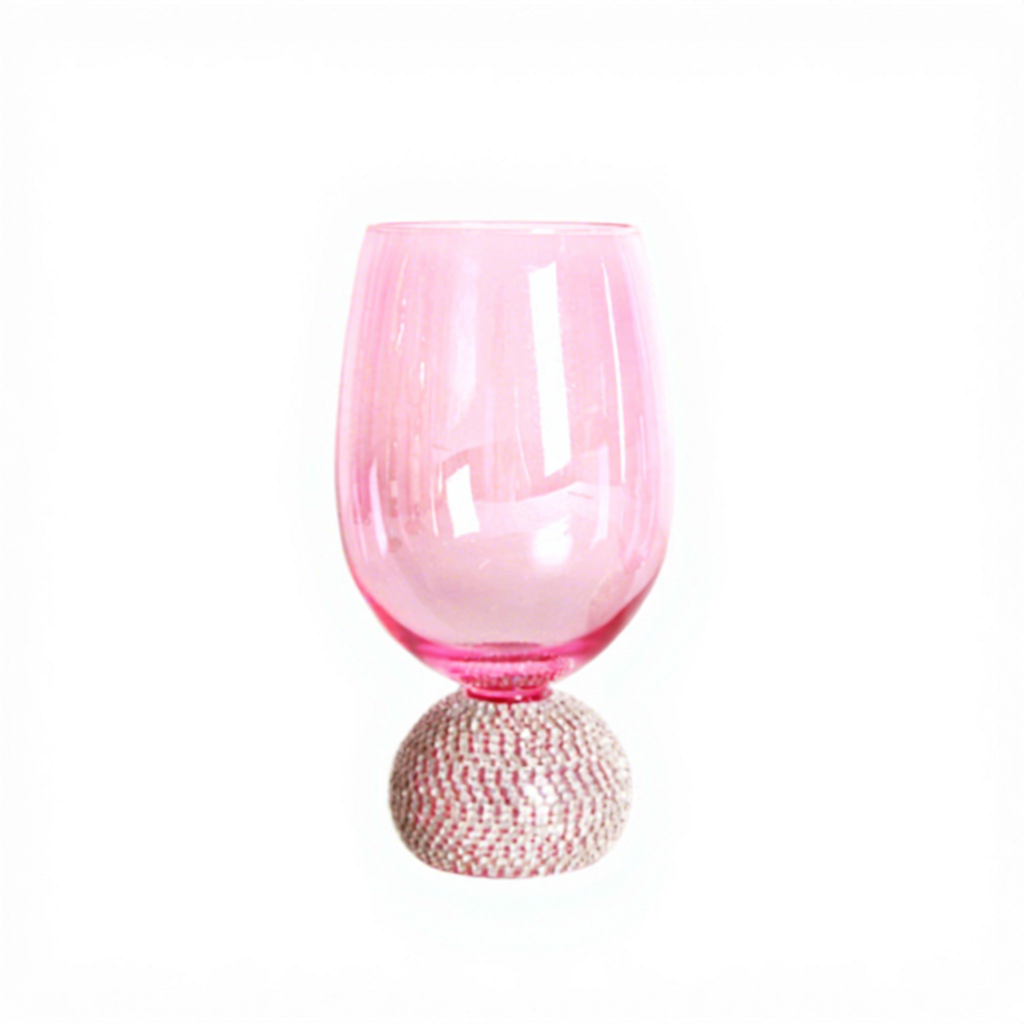 Verre à vin-argent rose diamant