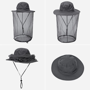Al aire libre de los hombres de las mujeres contra insectos abeja de la cabeza de sombrero neto sol protección del cubo sombrero de pesca de la cabeza de sombrero neto sol protección - Product Image 4