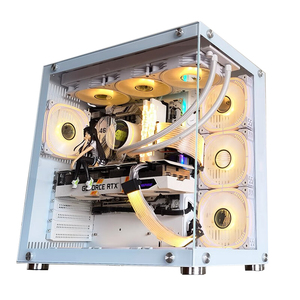 Caja fuente de alimentación de computadora de escritorio PC Gaming Computer Tower hardware y software de computadora caja blanca gabinete de juegos 10 ventiladores