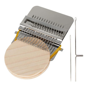 14 <strong>Hooks</strong> Wooden Weaving <strong>Frame</strong> Loom Small Weaving Loom Kit Darning Mini Loom Machine - Product Image 1