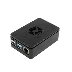 Suitable for <strong>Raspberry</strong> <strong>Pi</strong> 4 <strong>case</strong> generation black ABS shell <strong>Raspberry</strong> <strong>Pi</strong> 4b plastic protective <strong>case</strong> with fan - Product Image 1