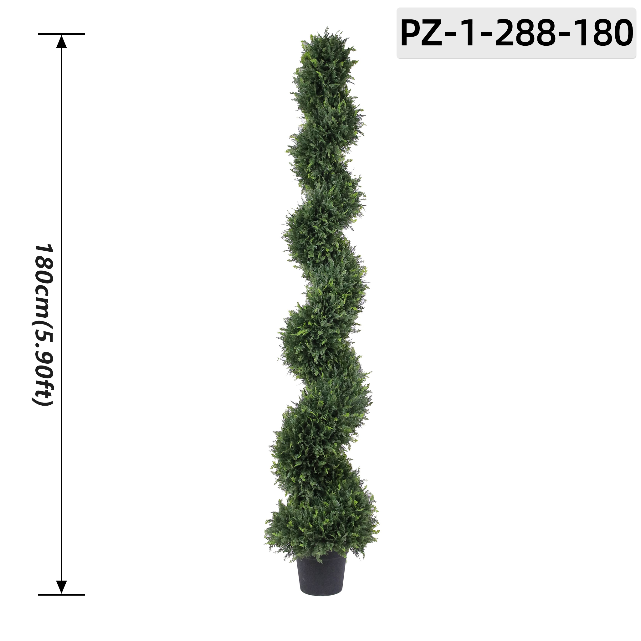 Green Artificial Spiral Cedar Topiary Tree (180cm/5.90ft)