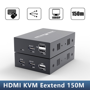 带键盘和鼠标的新型150M点到多点HDMI USB KVM扩展器视频音频HDMI扩展器