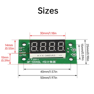 DC <strong>4</strong>-25V Counter Module 0-9999 <strong>LED</strong> Electronic Digital Counter Module Low-Level Switching Counter with Memory Function DIY <strong>Timer</strong> - Product Image 4