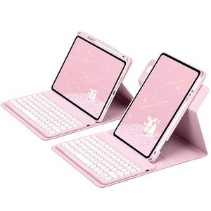360旋转皮革外壳，带无线蓝牙键盘，适用于iPad 10 10.9英寸2022新支架设计铅笔架 - Product Image 4