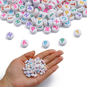 Wholesale 100Pcs 4*7 mm Round Heart Colorful Letter <strong>Beads</strong> Wholesale Acrylic Charm Beaded for DIY Jewelry Material Accessories - Product Image 4