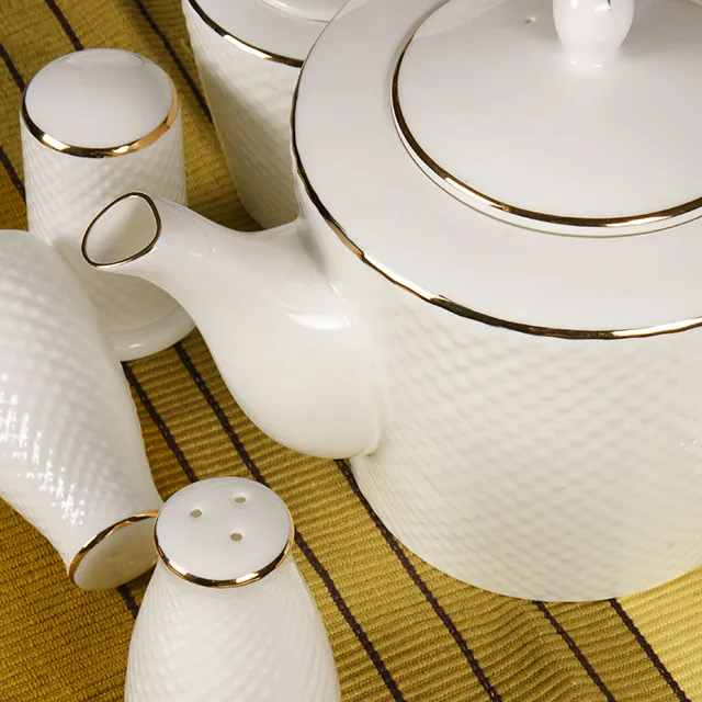 Conjunto de chá de porcelana, conjunto de 24 peças de chá de porcelana com design alemão, barato