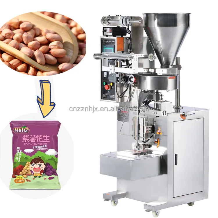 Mesin Pengemasan Kubus Gula Kacang Tanah Yang Mudah Dioperasikan Mesin Pembungkus dan Pengisi Otomatis Butiran Bawang Putih Kering