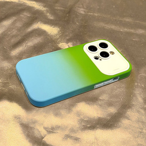 シンプルなデザインiPhone15 Pro Max 14 13 12 11 XSXRグラデーションカラーフロスト耐衝撃カバー用大型ウィンドウ電話ケース - Product Image 4