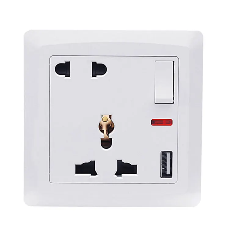 Wenzhou Technology Enchufes Electrico Prise murale électrique multi-prises et interrupteurs à 5 broches avec ports USB