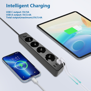 2 USB A Type C PD 20W หลายพอร์ตข้างเตียงชาร์จสถานีเดินทาง4 AC ปลั๊กเสียบปลั๊กไฟ - Product Image 2