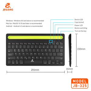 Jeqang Teclado BT de doble canal con soporte, ranura para tarjeta de operación óptica ergonómica, compatible con computadoras portátiles de oficina, 1, 2, 1, 2, 1, 2 - Product Image 6
