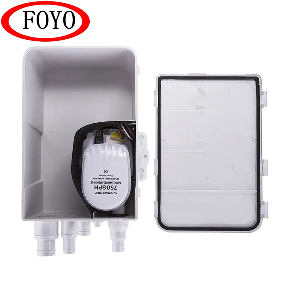 Foyo Nouveau multi-port D'entrée Bateau Marin Douche Carter Pompe De Cale Automatique Douche Pompe De Vidange Système 600 GPH 24V Pompe À Eau