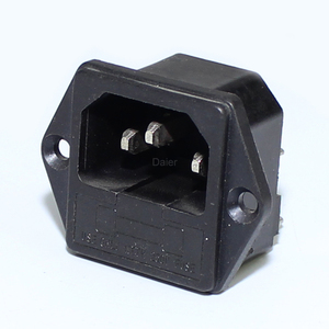 AS-07 Male Adapter Power Plug and <strong>Socket</strong> 3 Pin <strong>6</strong>.35mm Terminal AC Power <strong>Socket</strong> Plug Outlet with 10A fuse for Auto - Product Image 1