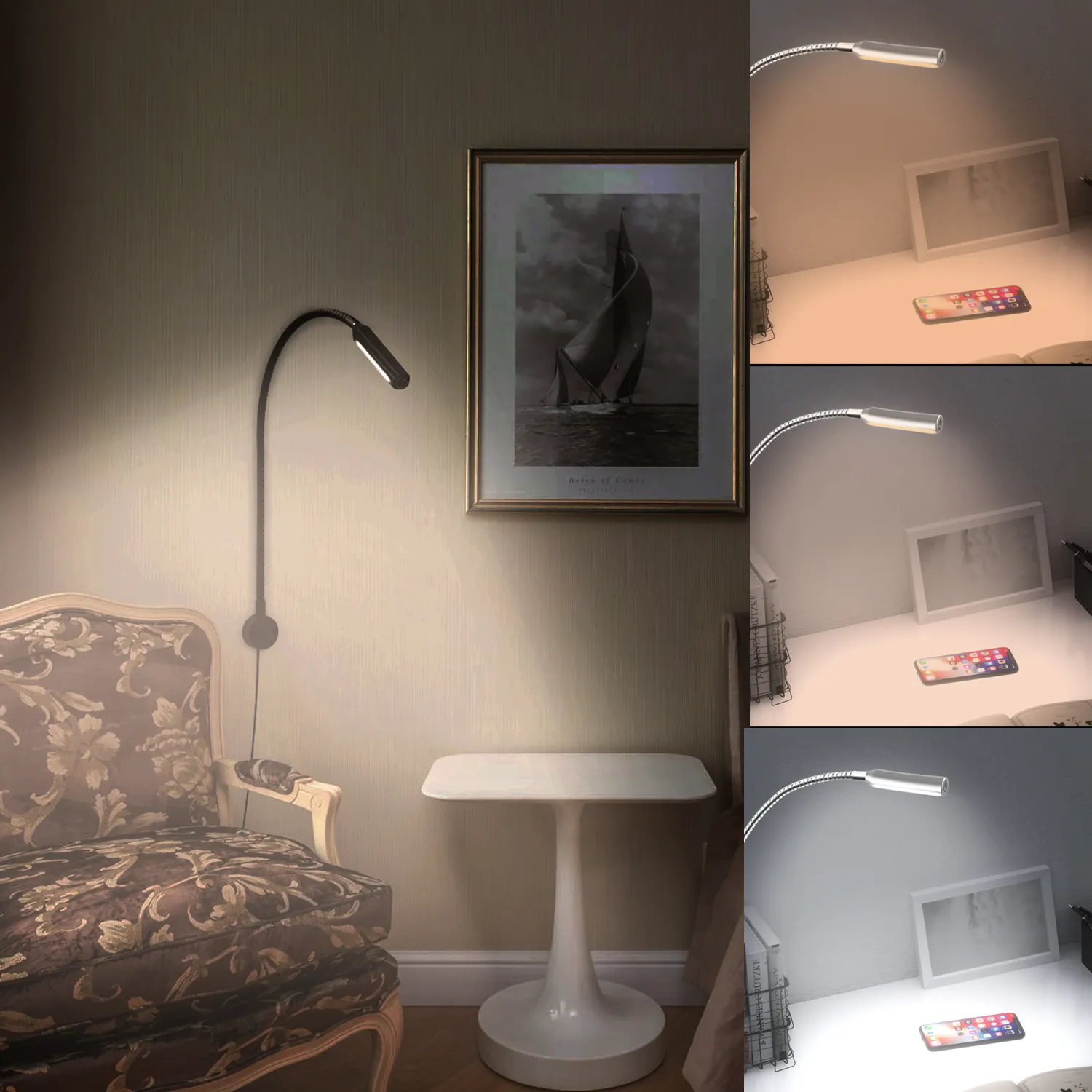 Luz de lectura de cama LED VST para dormitorio y sala de estar