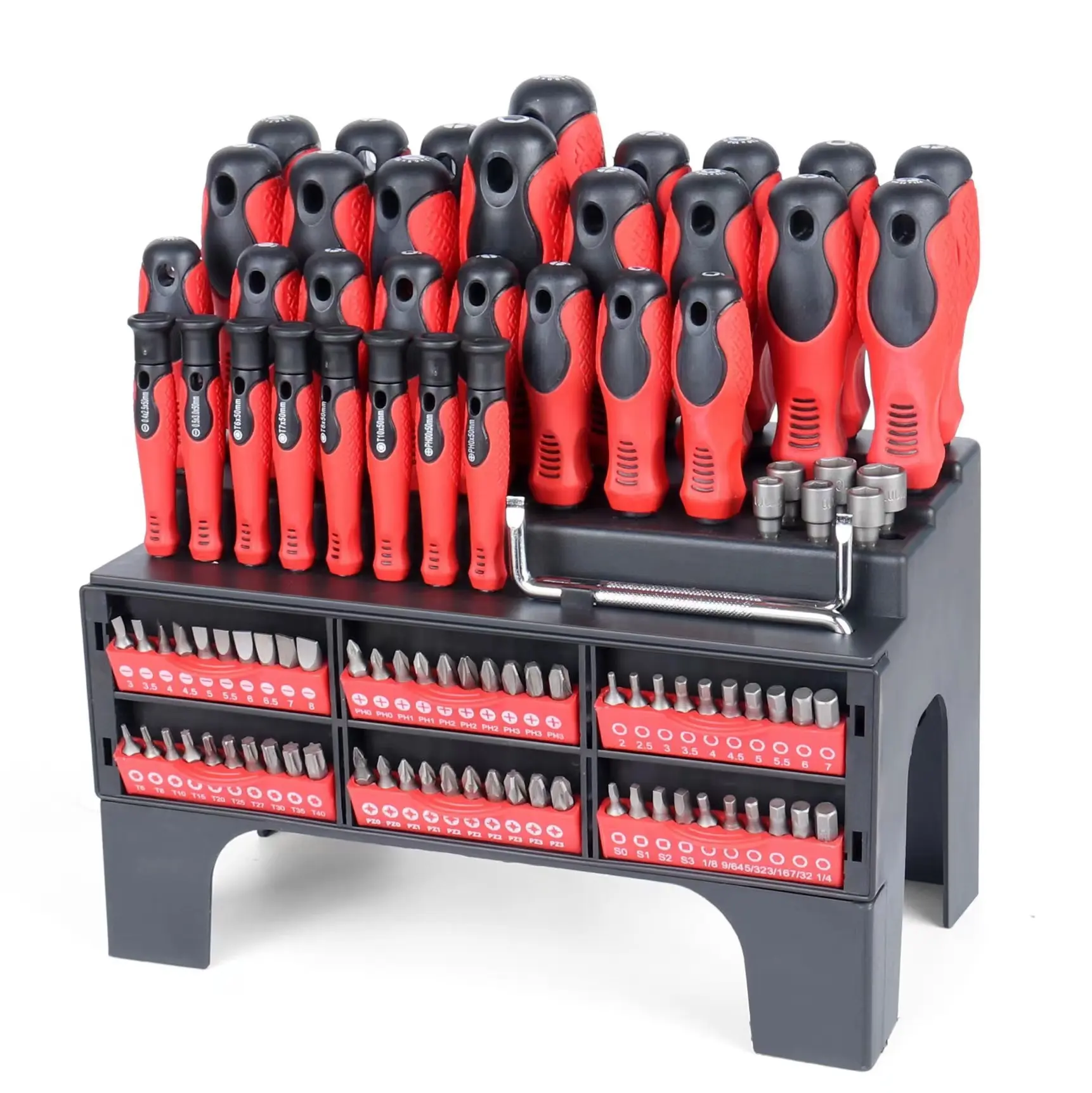 100 pcs magnetic manual family combination kit di cacciaviti per attrezzi cacciavite set di cacciaviti con supporto rack