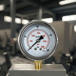 एक्स <span class=keywords><strong>2</strong></span>.5 "(63 मिमी) अर्ध-इस्पात दबाव गेज 0-3000psi/0-200Bar, 1/4" npt Bord माउंट, औद्योगिक ग्रेड - Product Image 1