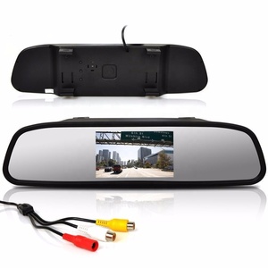 Safety Driving 2 Ways <strong>RCA</strong> <strong>Input</strong> LCD Screen 12V-24V Universal Mount Clip-On Display 4.3&quot; Vehicle Rear View Mirror Car <strong>Monitor</strong> - Product Image 1