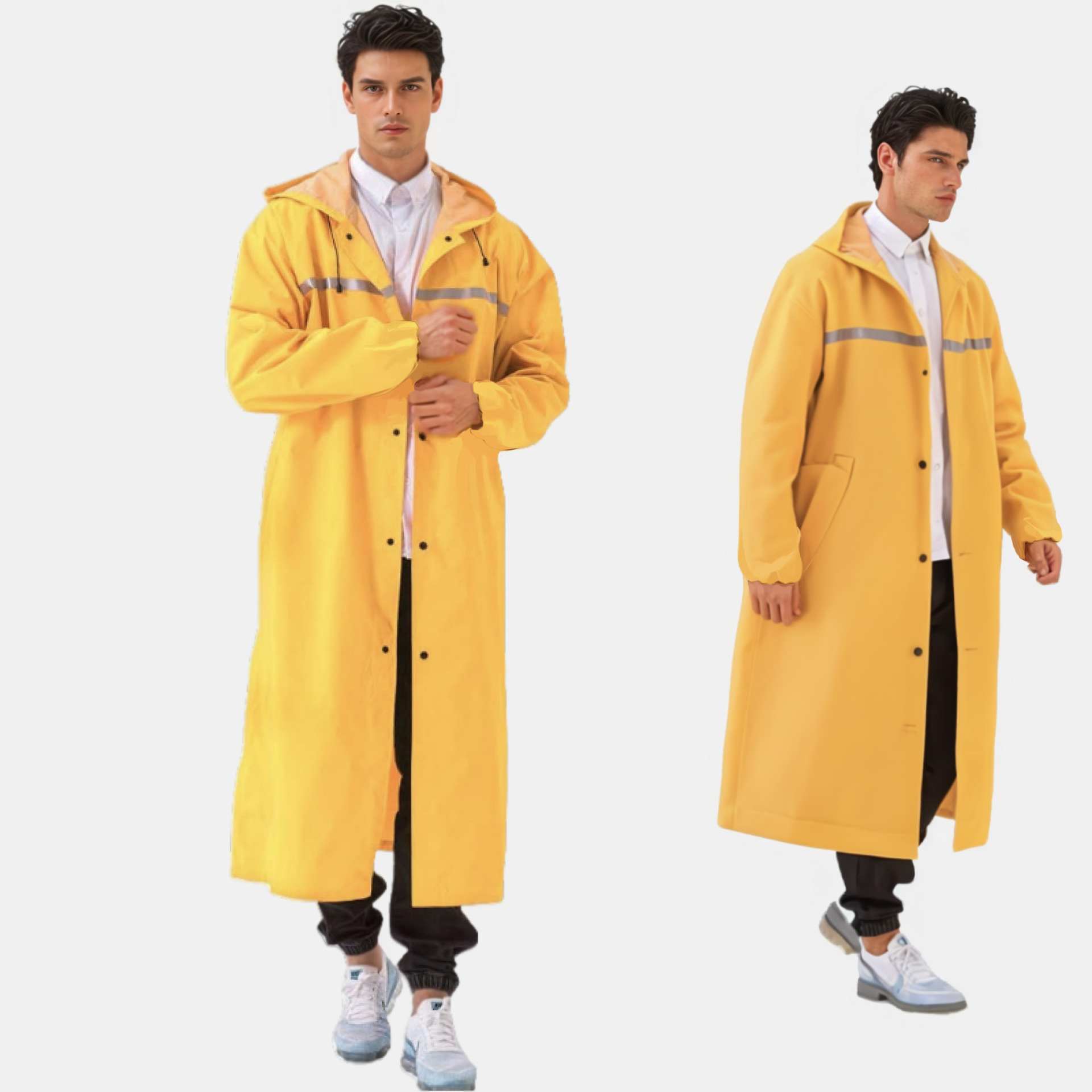 Poncho monocouche jaune orange, économique
