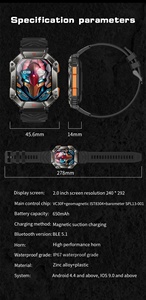 KR80 Sport Outdoor Smart Watch BT Anruf 620mAh Unterstützung Höhenlage Kompass Funktionen Eingebaute 4 Minispiele Dafit App Square - Product Image 4