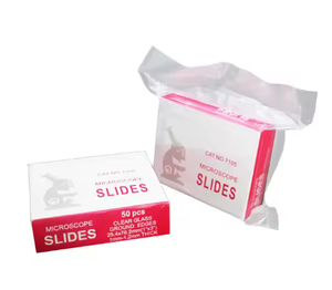 Diapositivas de microscopio de vidrio de laboratorio personalizables OEM 100 piezas con cubierta de vidrio para uso médico - Product Image 2
