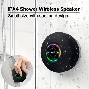 Ipx4 không thấm nước Loa Bluetooth không dây với cốc hút và mic đèn LED di động thể thao phòng tắm loa stereo - Product Image 4