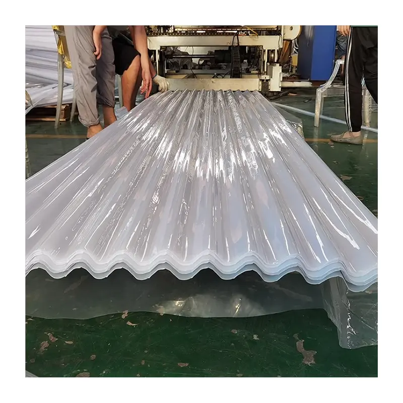Panel de techo de policarbonato transparente UV a precio barato de fábrica/láminas de PC de plástico duro transparente corrugado