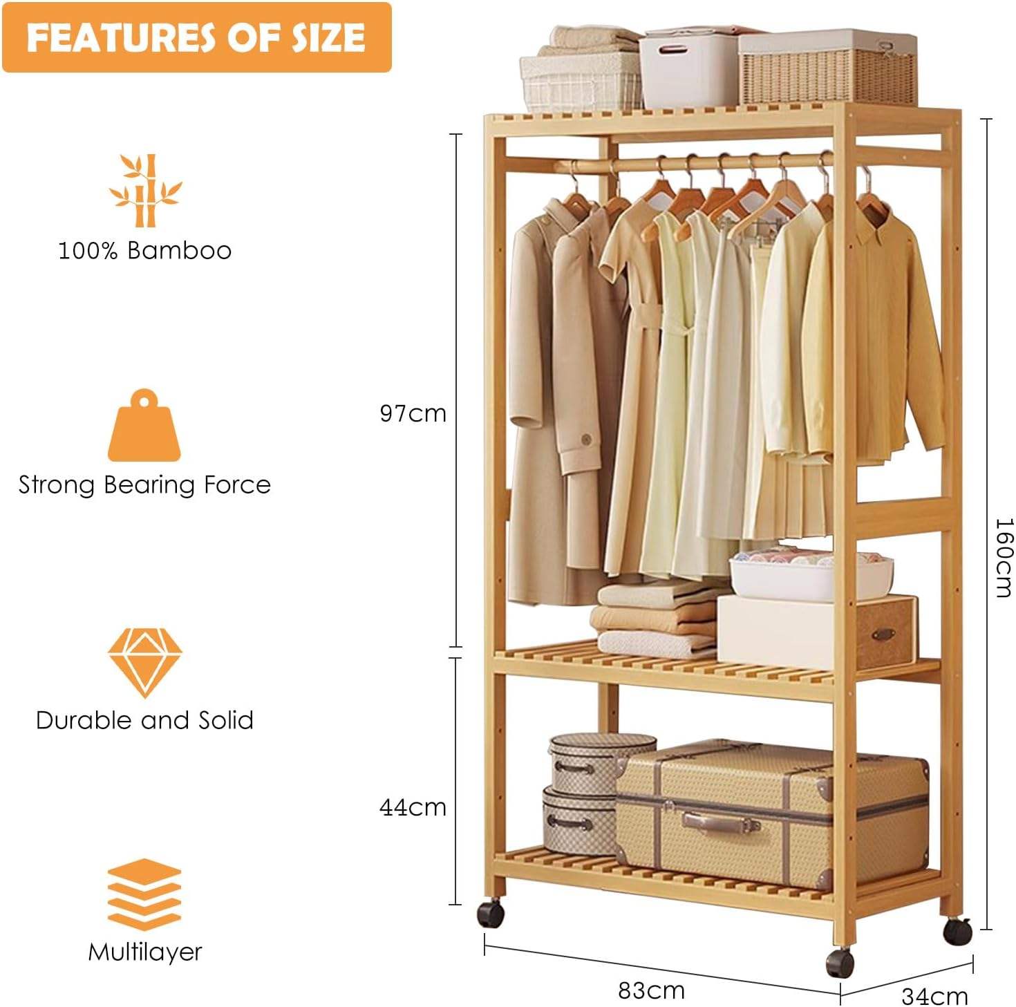 83*34*160cm(32.68*13.39*62.99in)