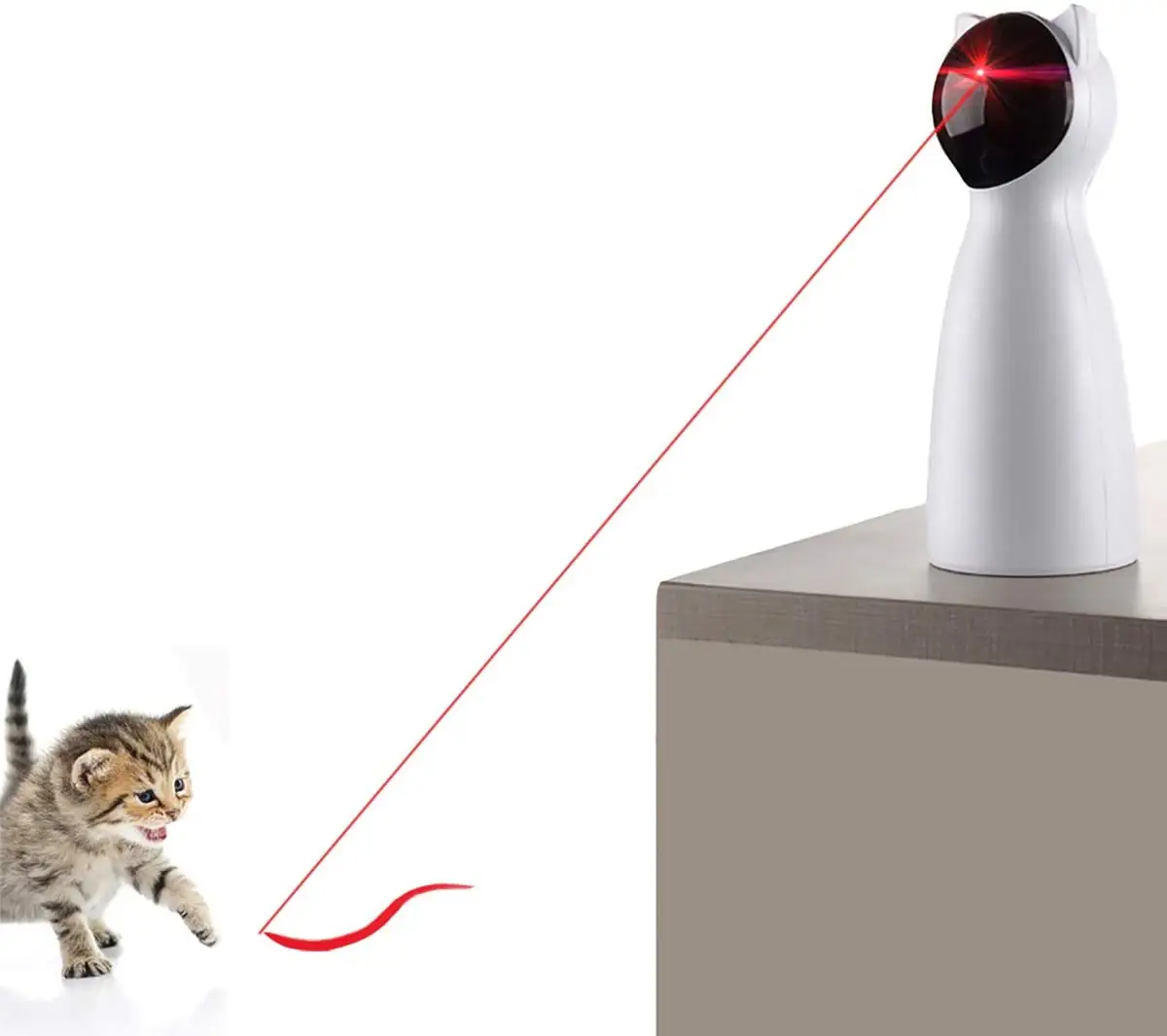 Láser automático para gatos y perros, juguete interactivo de dos velocidades con carga USB ajustable para interiores