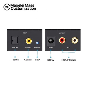 Convertidor de Audio Digital Coaxial a analógico, amplificador de potencia IC de fibra óptica 3,5