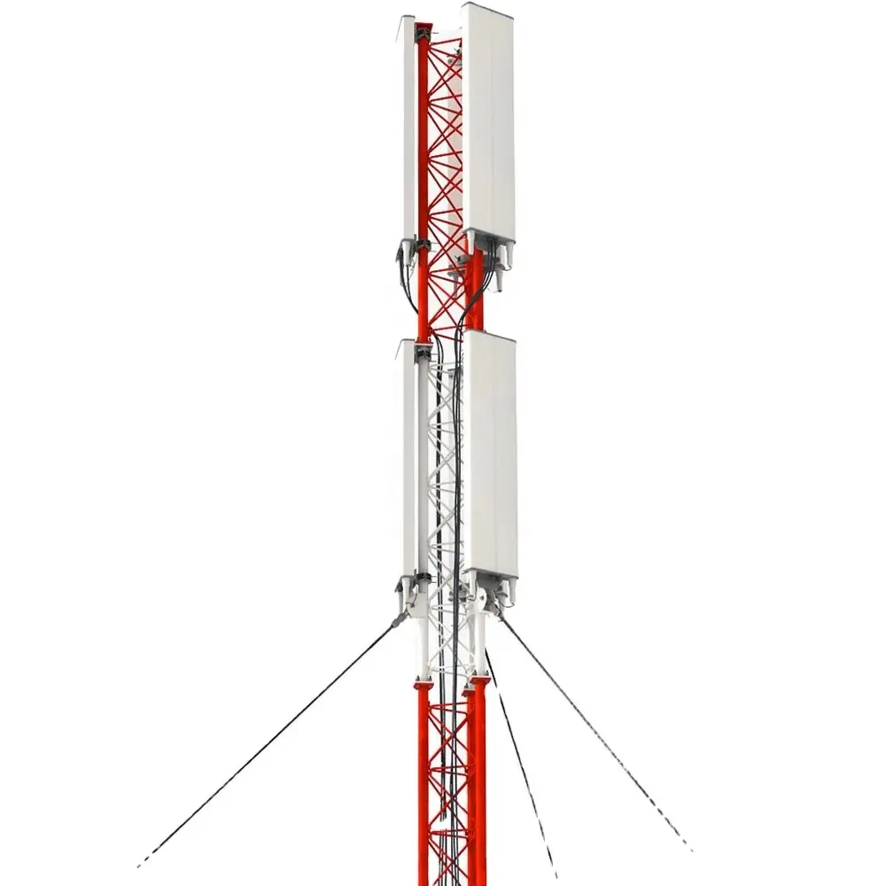 Antena de aço para comunicação de telefone, antena gsm 30m, triângulo, torre guyed