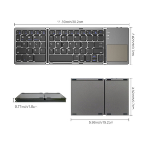 <strong>Keyboard</strong> B033 Mini Foldable <strong>Keyboard</strong> Wireless Blue-tooth <strong>Keyboard</strong> with Touchpad for Windows <strong>Android</strong> Ios Tablet Ipad Phone - Product Image 1