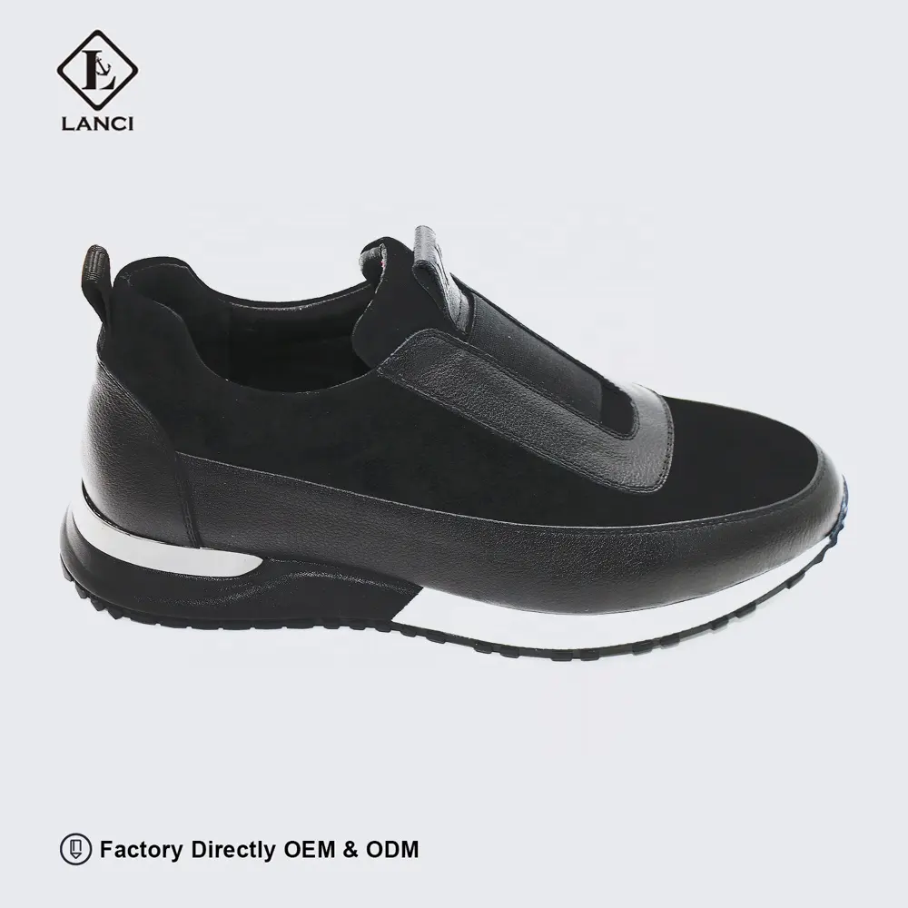 LANCI-Zapatillas de cuero genuino para hombre, zapatos informales para correr, caminar, de cuero genuino, gran oferta, 2022