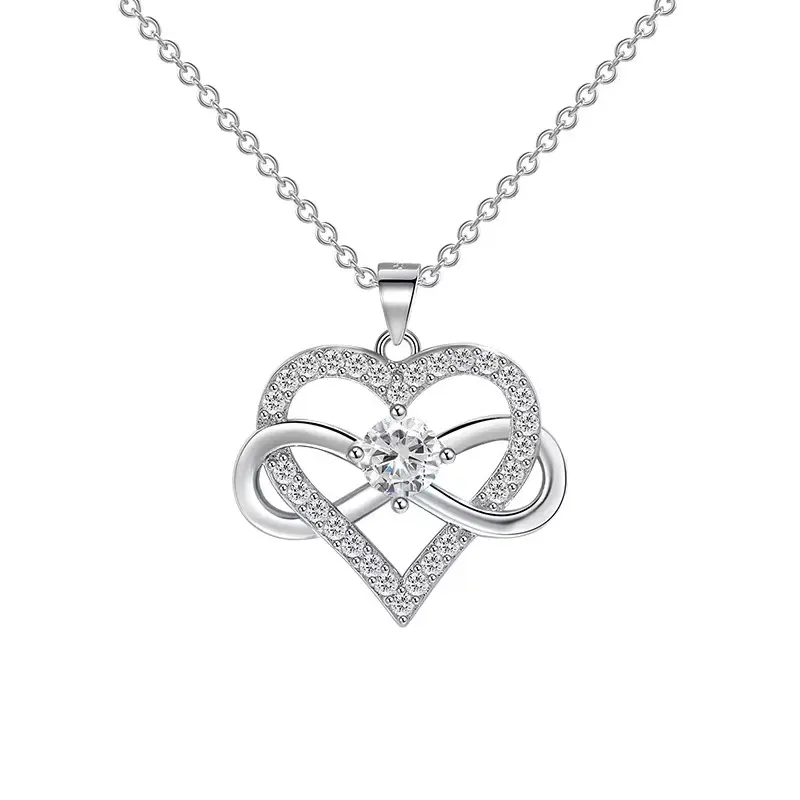 Simbolo infinito figura 8 catena maglione cuore pesca nuovi prodotti europei e americani nicchia senior sense bow love collana
