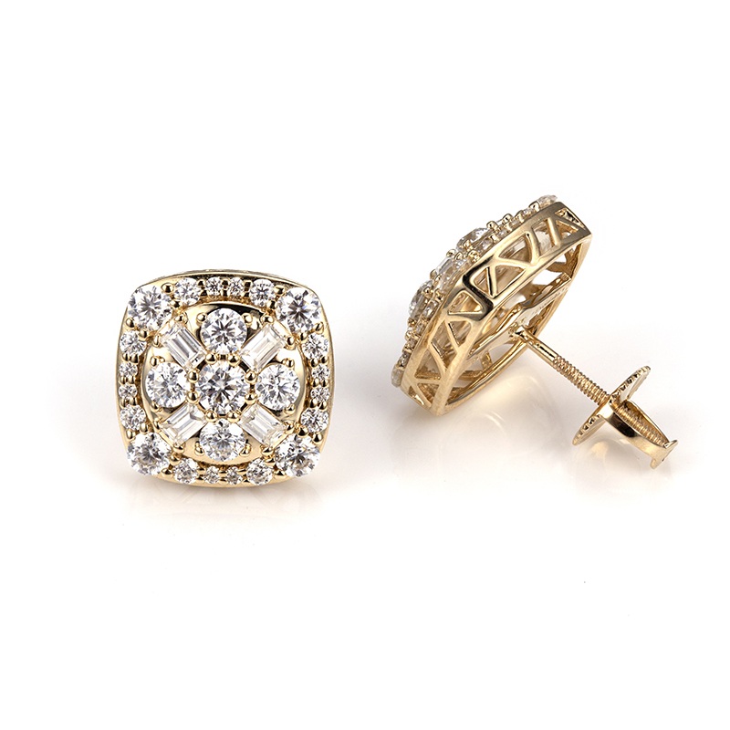 Boucles d'oreilles Moissanite en or jaune 14 carats