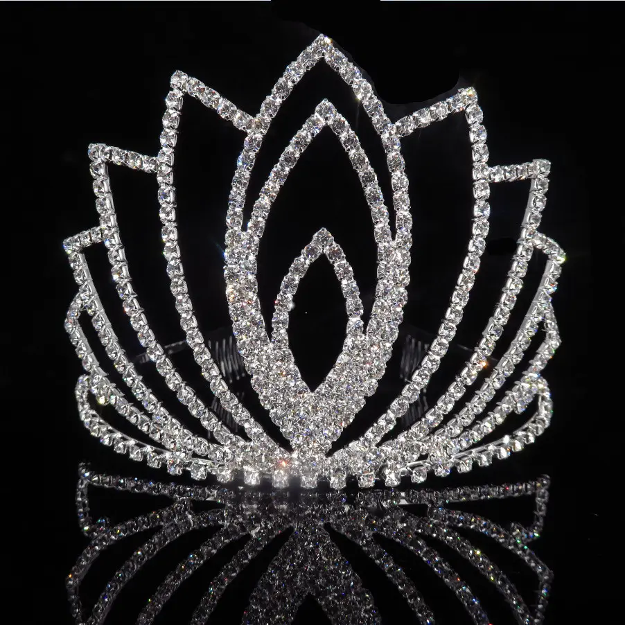 Tiaras de coroa de cristal, pronto para enviar para mulheres casamento strass coroa de aniversário meninas