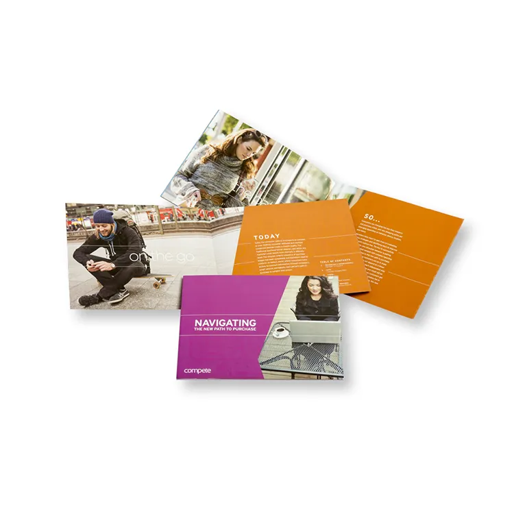 Custom Design Stampa Volantini Personalizzati Stampa Piegato Volantini Maniche di Carta Cartoline Brochure di Prodotto