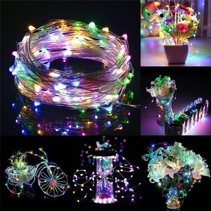 Tira de luces <span class=keywords><strong>Led</strong></span> con Control remoto para decoración navideña, tira de luces de colores RGB con batería de 3AA y 8 modos de iluminación, 100 LEDS, IP68, 33 pies - Product Image 5