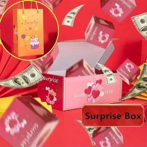 Gizem patlayan sürpriz özelleştirilmiş para bomba kutusu 16 adet zıplayan küpleri kutuları sevgililer konfeti hediye Pop Up kutusu - Product Image 3