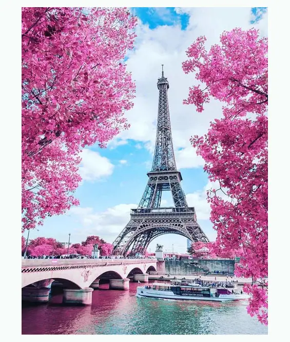 전체 사각형 라운드 5d DIY 다이아몬드 페인팅 크로스 스티치 에펠 탑 풍경 모조 다이아몬드의 파리 그림