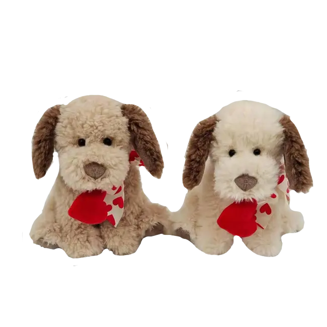 High quality materials custom factory price soft Stuffed valentines day puppy plush toys