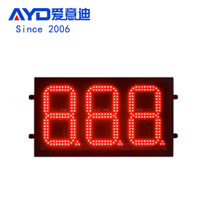 กรณีกันน้ำ8นิ้ว3หลัก888 7ส่วนจอแสดงผล LED,ก๊าซ LED ป้ายราคาสำหรับสถานีบริการน้ำมันหน้าจอ