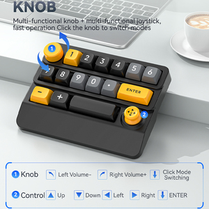 W909 15-คีย์ Tri-Mode คีย์บอร์ดไร้สาย, คีย์บอร์ดกลไก RGB แบบสลับได้ทั้งแบบถอดเปลี่ยนได้คีย์บอร์ดโปรแกรมแมโครเกม - Product Image 2