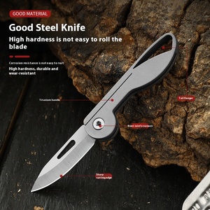 Compact &amp; Portable Outdoor Camping Tactical Utility Knife Box <strong>Cutter</strong> Stainless Steel <strong>Key</strong> Keychain Hunting Folding Pocket Knife - Product Image 3