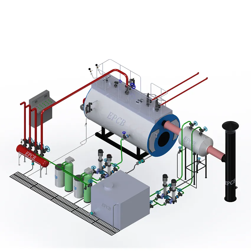 Ahorro de energía totalmente automático tubo de fuego Industrial aceite Gas caldera de vapor para calefacción