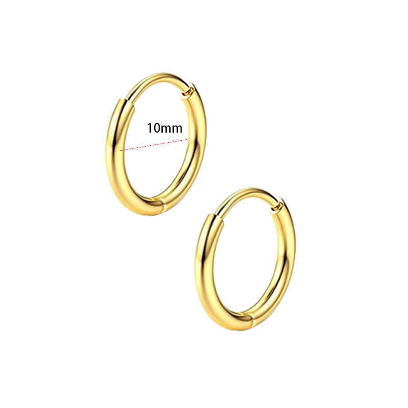 Coppia di orecchini lisci in oro