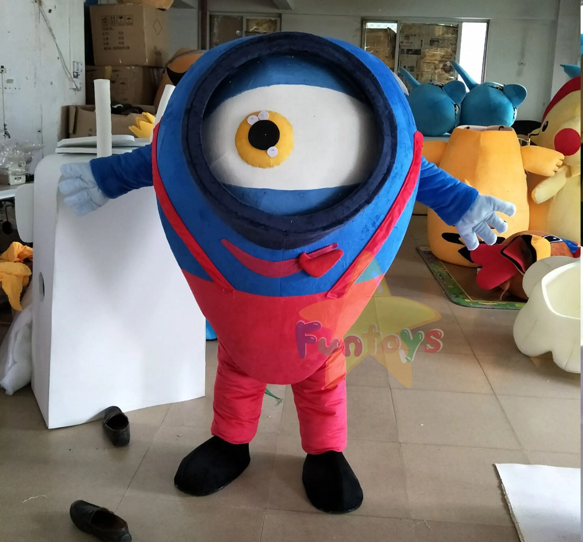 Funtoys profesional personalizado lindo el hombre de un solo ojo traje mascota para Navidad y fiesta de Acción de Gracias traje de mascota personalizado