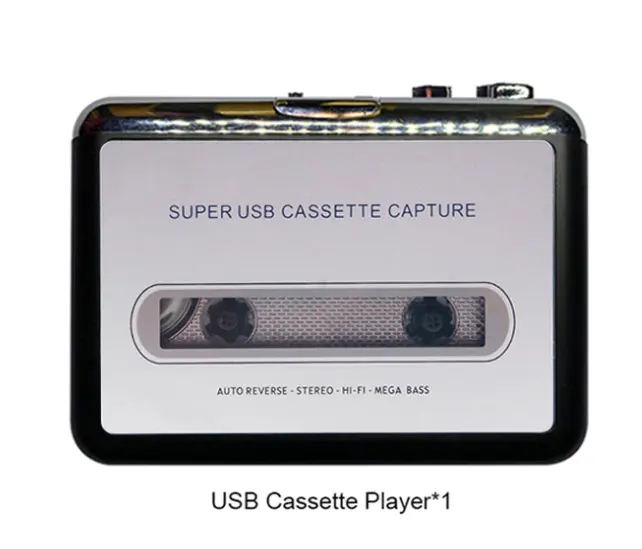 Lecteur Cassette USB Portable, avec prise USB, convertisseur pour MP3, Capture Audio, musique, enregistreur à bande