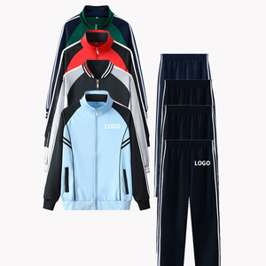 Bahar sonbahar özel lise anaokulu çocuk birincil pamuk spor okul üniformaları ceket ve pantolon eşofman - Product Image 1